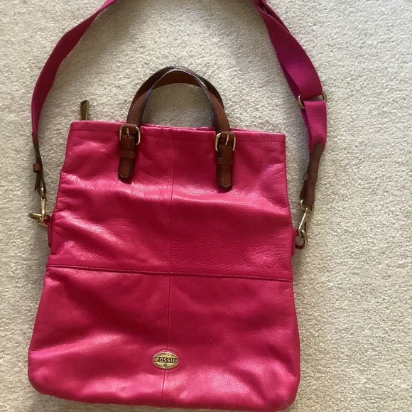 Fossil pink leather bag - Picture 1 of 5